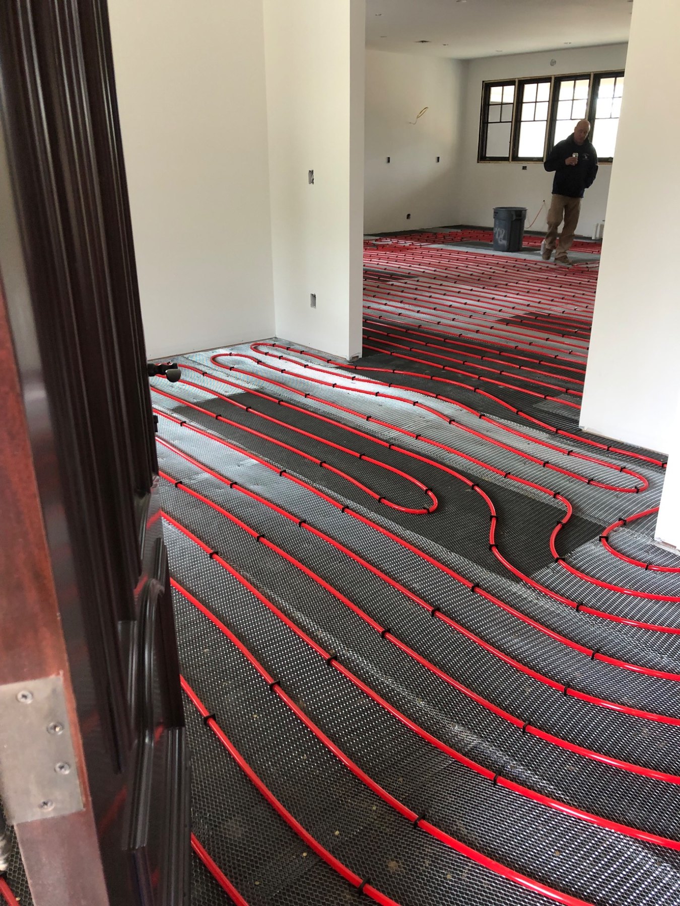 Radiant heat tubing installation