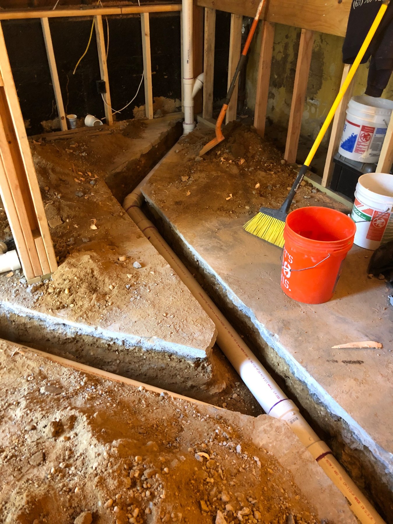 Underground plumbing piping
